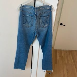 Mother distressed straight leg jeans
